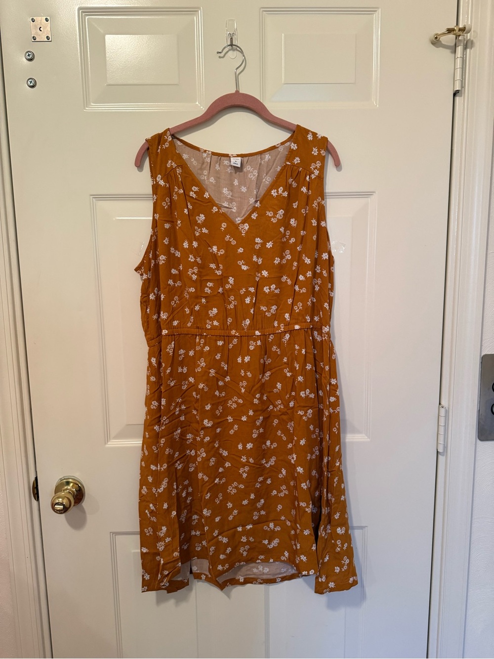 Old Navy Sleeveless Mustard Floral Midi Dress